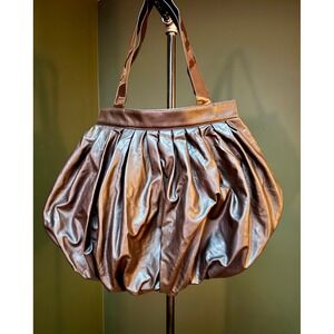 NWT- Extra Large Chocolate-Leopard Reversible Dennis‎ Basso Pleated Hobo Tote